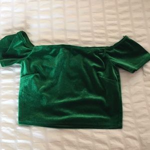 Velvet green crop top :)